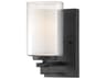 Minka Lavery Parsons Studio 1-Light Sand Coal Black Glass LED Wall Sconce