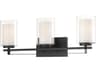 Minka Lavery Parsons Studio 3-Light Sand Coal Black Glass Vanity Light