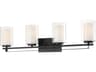 Minka Lavery Parsons Studio 4-Light Sand Coal Black Glass LED Vanity Light