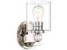 Minka Lavery Studio 5 1-Light Polished Nickel Glass Wall Sconce