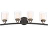 Minka Lavery Studio 5 4-Light Painted Bronze With Natural Brush Glass Vanity Light