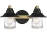 Minka Lavery Westfield Manor Sand Coal Soft Brass Black Glass LED Vanity Light