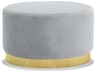 Mobital Pillbox Grey Gold Upholstered Ottoman