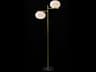 Oluce Alba Satin Brass Opaline Gray Glass Floor Lamp