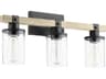 Quorum Alpine 3-Light Noir With Driftwood Black Glass Vanity Light