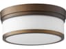 Quorum Celeste 2-Light Oiled Bronze Glass Drum Flush Mount