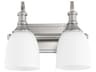 Quorum Richmond 2-Light Satin Nickel Glass Vanity Light