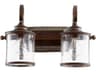 Quorum San Miguel 2-Light Vintage Copper Glass Vanity Light