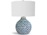 Regina Andrew Chevron Bone Indigo Linen Blue Buffet Lamp