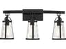 Savoy House Albany 3-Light Black Glass Vanity Light