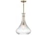 Savoy House Bristo 1-Light Warm Brass Glass Pendant