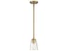 Savoy House Calhoun 1-Light Warm Brass Glass Bell Mini Pendant
