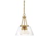 Savoy House Calhoun 3-Light Warm Brass Glass Pendant