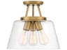 Savoy House Calhoun 3-Light Warm Brass Glass Semi Flush Mount