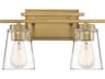Savoy House Calhoun 2-Light Warm Brass Glass Vanity Light