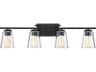 Savoy House Calhoun 4-Light Black Glass Vanity Light