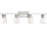 Savoy House Calhoun 4-Light Satin Nickel Glass Vanity Light