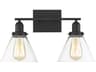 Savoy House Drake 2-Light Black Glass Vanity Light
