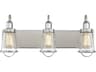 Savoy House Lansing 3-Light Satin Nickel Polished Glass Vanity Light