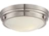 Savoy House Lucerne 2-Light Satin Nickel Glass Round Flush Mount