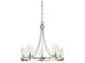 Savoy House Meridian 5-Light Brushed Nickel Glass Candelabra Cylinder Chandelier