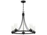 Savoy House Meridian 5-Light Matte Black Glass Cylinder Chandelier