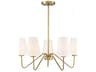 Savoy House Meridian 5-Light Natural Brass Glass Empire Chandelier