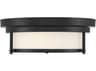 Savoy House Meridian 2-Light Matte Black Glass Drum Geometric Flush Mount