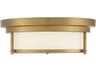 Savoy House Meridian 2-Light Natural Brass Glass Flush Mount