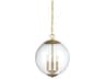 Savoy House Meridian 3-Light Natural Brass Glass Globe Geometric Mini Pendant