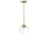 Savoy House Meridian 1-Light Natural Brass Glass Globe Mini Pendant