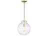 Savoy House Meridian 1-Light Natural Brass Glass Globe Geometric Mini Pendant