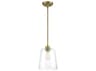 Savoy House Meridian 1-Light Natural Brass Glass Empire Mini Pendant