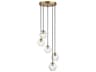 Savoy House Meridian 5-Light Natural Brass Glass Globe Geometric Pendant
