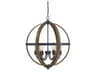 Savoy House Meridian 6-Light Wood Black Brown Pendant