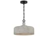 Savoy House Meridian 1-Light Weathered Gray Black Drum Geometric Pendant