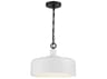 Savoy House Meridian 1-Light White Black Drum Geometric Pendant