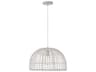 Savoy House Meridian 1-Light White Rattan Wood Dome Geometric Pendant