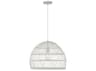 Savoy House Meridian 1-Light White Rattan Wood Dome Geometric Pendant