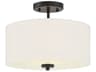Savoy House Meridian 2-Light Matte Black White Drum Semi Flush Mount
