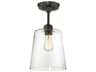 Savoy House Meridian 1-Light Oil Rubbed Bronze Glass Empire Semi Flush Mount