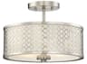 Savoy House Meridian 2-Light Brushed Nickel Drum Semi Flush Mount