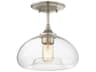 Savoy House Meridian 1-Light Brushed Nickel Glass Dome Semi Flush Mount
