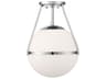 Savoy House Meridian 1-Light Chrome Glass Globe Geometric Semi Flush Mount