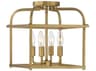 Savoy House Meridian 4-Light Natural Brass Semi Flush Mount