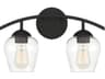 Savoy House Meridian 2-Light Matte Black Glass Vanity Light