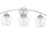 Savoy House Meridian 3-Light Brushed Nickel Glass Vanity Light