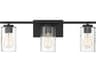 Savoy House Meridian 3-Light Matte Black Glass Vanity Light