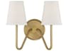 Savoy House Meridian 2-Light Natural Brass Vanity Light