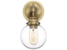 Savoy House Meridian 1-Light Natural Brass Glass Wall Sconce
